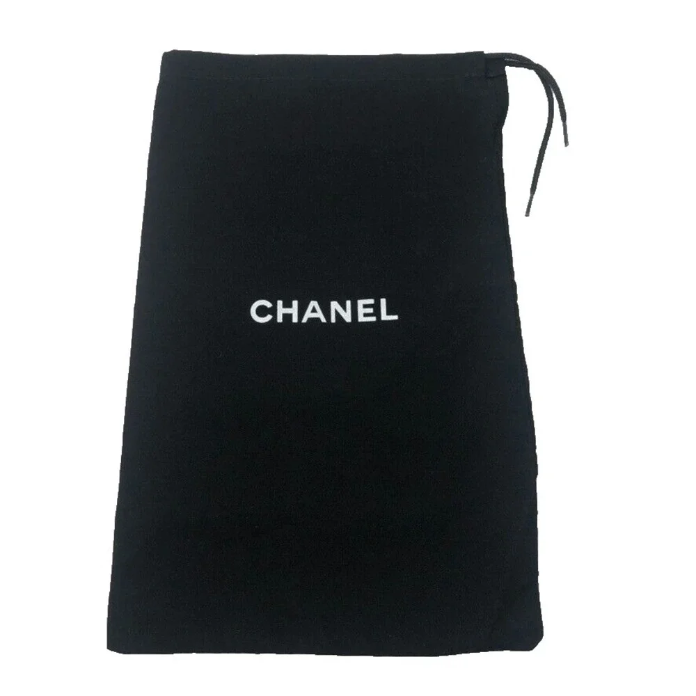 Authentic Chanel Dust Bag Black Logo‎ Storage Travel Handbag Shoe Belt 12.5x7.5